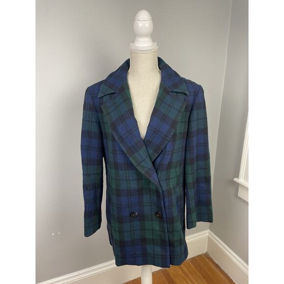 Pendleton Jackets & Blazers - Pendleton Coat Jacket Womens Green/blue Tartan Plaid Wool Sz 8